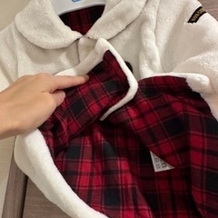 ダッフルコート　アウター　白　80 子供服　ベビー服の画像