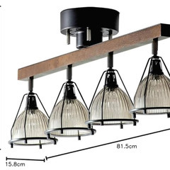 【美品】4灯シーリングライト JUKE ブラック（LED電球付き）の画像