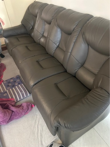 セール☆イタリア製 本革レザー ソファ