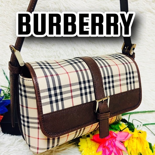 BURBERRY✨バーバリー✨ショルダーバッグ✨肩がけ✨ノバチェック✨レザー✨