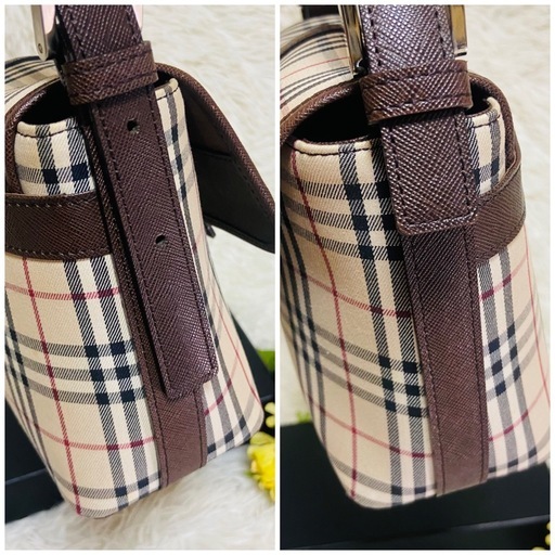 BURBERRY✨バーバリー✨ショルダーバッグ✨肩がけ✨ノバチェック✨レザー✨