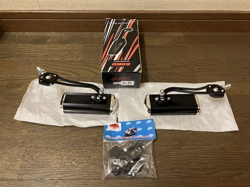 SOKO 左右オートバイ用バックミラー 298-2 黒色 20セット
