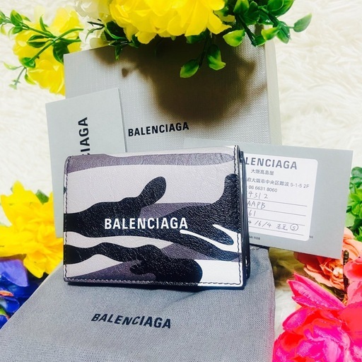 箱付き✨本革✨BALENCIAGA✨バレンシアガ✨財布✨迷彩✨カモフラ✨レザー✨
