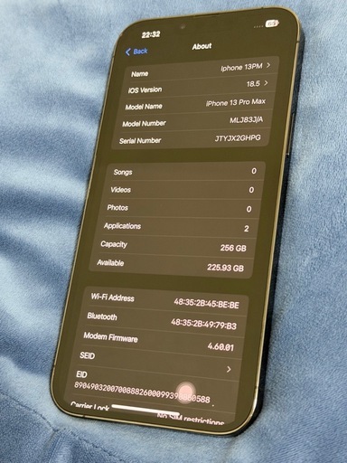 美品IPHONE 13 PRO MAX 256GB(最終値段)）