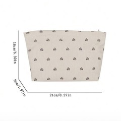 コーデュロイ ハート柄ポーチ　大きめ　コスメの画像