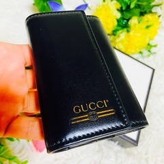 箱付き✨本革✨GUCCI✨グッチ✨キーケース✨カード入れ✨ブラック✨イタリア✨の画像