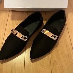 チェーンチェーン付きスエードフラットシューズ[gd407]の画像