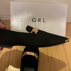 チェーンチェーン付きスエードフラットシューズ[gd407]の画像