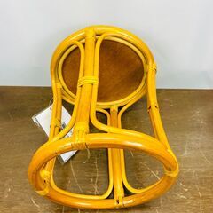 【長期保存/未使用品】籐 スツール サイズ：直径320ｍｍ×高さ370mmの画像