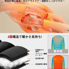 電熱ベスト⭐️18箇所発熱 前後独立温度制御 3段階温度調節 洗える USB充電の画像
