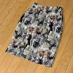 Cat 猫柄 タイトスカート Mサイズ　面白　デザイン　の画像