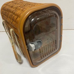 ペット用 キャリーバッグ 籐製 ラタン 猫 犬 小型 持ち運び レトロの画像