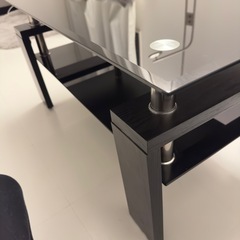 ブラックセンターテーブル ローテーブル ガラス リビングテーブル の画像