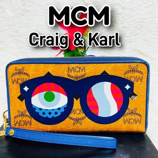 本革✨MCM✨Craig & Karl✨財布✨コラボ✨ヴィセトス柄✨ストラップ付