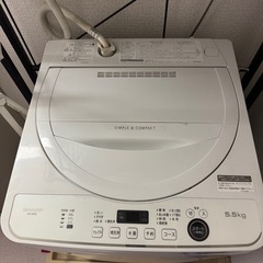 【冷蔵庫＋洗濯機セット】SHARP SJ-14X／ES-GE5E-W ホワイト系｜動作確認済・引き取り限定の画像