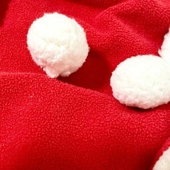 90サイズ　レッグウォーマー付　サンタワンピース　フリース生地　クリスマスコスチュームの画像