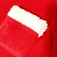 90サイズ　レッグウォーマー付　サンタワンピース　フリース生地　クリスマスコスチュームの画像