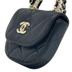 極美品 CHANEL シャネル ミニミニマトラッセ ラムスキン トップハンドル パール 真珠 ブラック 黒 ノベルティ品の画像