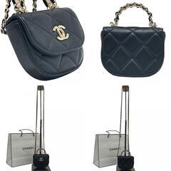 極美品 CHANEL シャネル ミニミニマトラッセ ラムスキン トップハンドル パール 真珠 ブラック 黒 ノベルティ品の画像