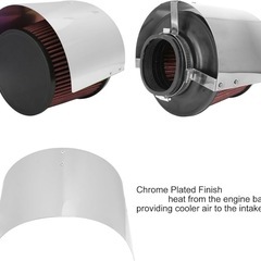 エアクリーナー 遮熱板 カバー 剥き出し型エアフィルターに対応 エアクリ  シルバーの画像