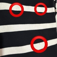 【訳ありの為お安め！】ボーダー柄 ビジュー 長袖 ニット 4Lの画像