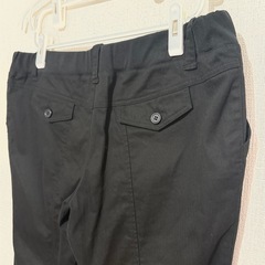 【美品】ボトムス ズボン ブラック 黒 ストレッチパンツ ストラップ柄 3Lの画像