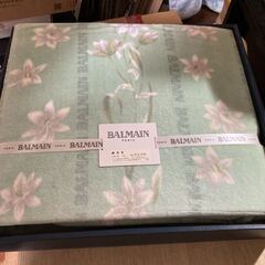 BALMAIN バルマン 綿100% 毛布 新品 未使用 長期保管品 箱痛み、書き込み等有りの画像