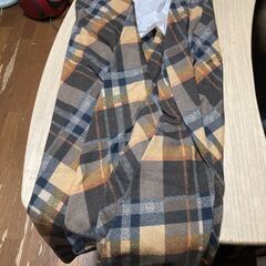 こなれ美 ドレープの チェック ロング スカート AN オレンジ 11号 丈約90cm 衣類 新品 未使用の画像