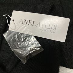 ANELA LUX スカートにもなる スヌード付 着痩せ ニット チュニック ブラック 黒 7号 新品 未使用の画像