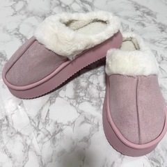 🤍くすみピンクふわふわムートンブーツ