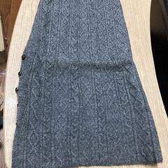 ANELA LUX スカートにもなる スヌード付 着痩せ ニット チュニック グレー 7号 新品 未使用の画像