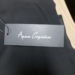 アンコキーヌ Anne Coquine シフォン 重ね ブラウス スカート セット アップ ブラック L 新品 未使用の画像