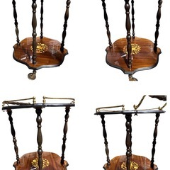 ■イタリア製　象嵌　キャスター付きキッチンワゴン　コーヒーテーブルの画像