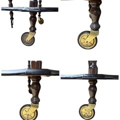 ■イタリア製　象嵌　キャスター付きキッチンワゴン　コーヒーテーブルの画像