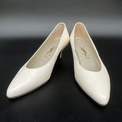 ◇イヴ サンローラン YSL パンプス　ホワイトの画像