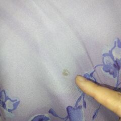 スカーフ　パープル×花の画像