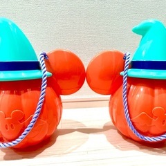 Disney ディズニー ミッキー　パンプキンビッグポット　カボチャ　バケツ　小物入れの画像