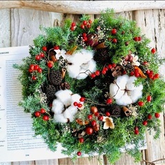 クリスマス　リース　材料の画像