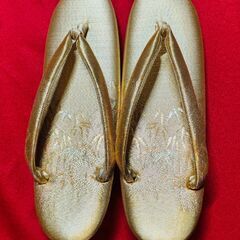 彩 竹文様 草履＆ハンドバッグ セット近鉄購入品（未使用・長期保管品）　取りに来られる方限定の画像