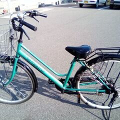 26インチ　変速　LEDライト　グリーン/黒の画像