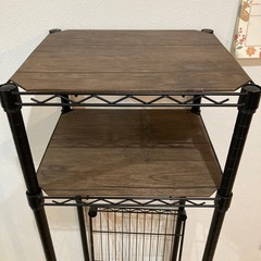 スチールレンジラック　木目調棚の画像