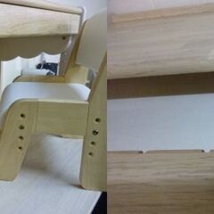 ※取引中/売約済***********未使用/新品　訳ありアウトレット　キッズデスク チェア 2点セット 高さ調整 1人掛け 4段 木製 の画像