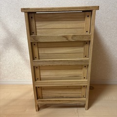 天然木　不ニ貿易　木製4段ボックス　棚　タイル　オシャレ　の画像