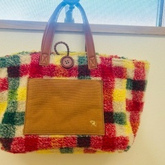 アーノルドパーマー　ボアリバーシブルトート　チェックの画像