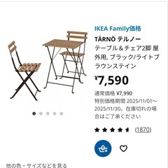 IKEA テルノー　ガーデンテーブルセット　チェアの画像
