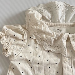 ベビー服 ロンパース 半袖 赤ちゃん ベージュ レース バースデイ 女の子の画像