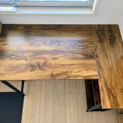 《決まりました!!》L字コーナーデスク 2段ラック左右交換可能！◆本体サイズ：幅100×奥行70×高さ73CM　コーナーデスクの画像