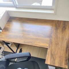 《決まりました!!》L字コーナーデスク 2段ラック左右交換可能！◆本体サイズ：幅100×奥行70×高さ73CM　コーナーデスクの画像