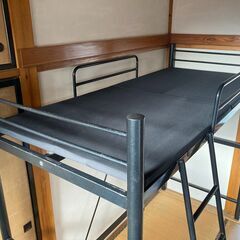 【中古/長期保管品/お引取り限定】■ロフトベッド■スチール製■W96㎝×L212㎝×H180㎝■の画像