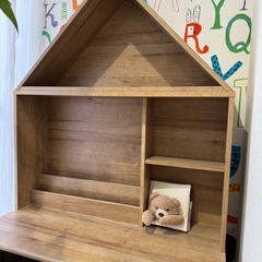 【美品】キッズ用デスク棚・収納付の画像